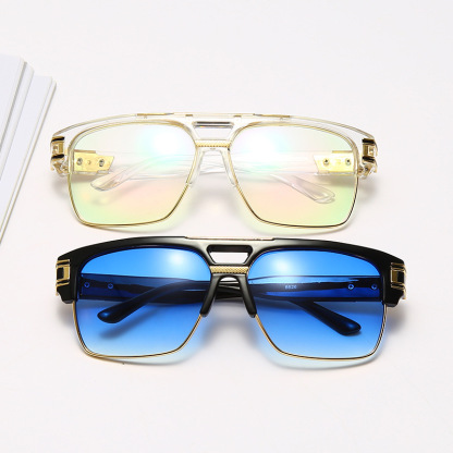 FASHION METAL HALF FULL FRAME SUNGLASSES