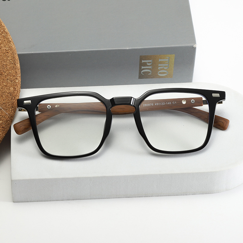 CLASSIC WOOD GRAIN LARGE FRAME ANTI-BLUE LIGHT READING GLASSES