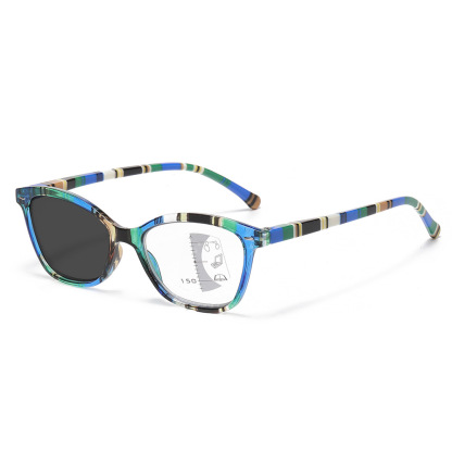 FASHIONABLE RAINBOW STRIPES ULTRA-LIGHT COLOR CHANGING READING GLASSES