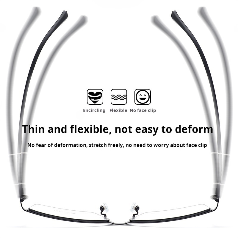 HALF-FRAME TITANIUM ALLOY BUSINESS ANTI-BLUE LIGHT READING GLASSES