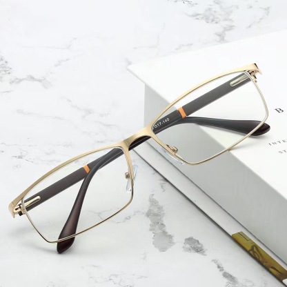 HALF-FRAME LIGHTWEIGHT METAL BLUE LIGHT BLOCKING READING GLASSES