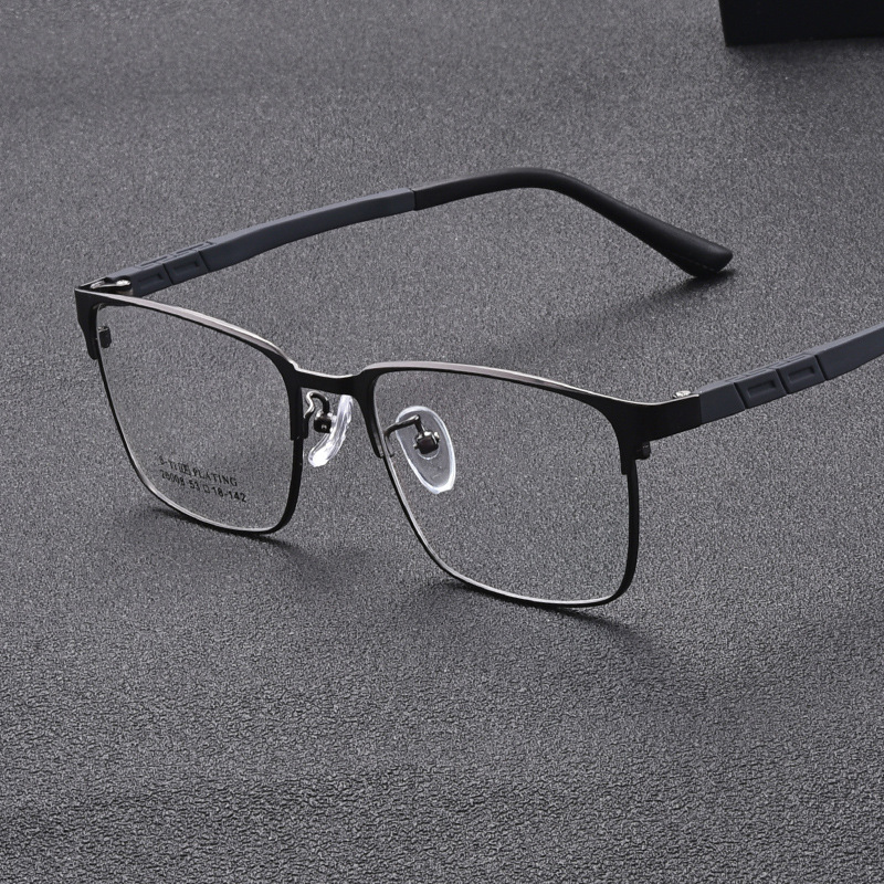 ELASTIC BUSINESS STEEL LEATHER ANTI-BLUE LIGHT READING GLASSES