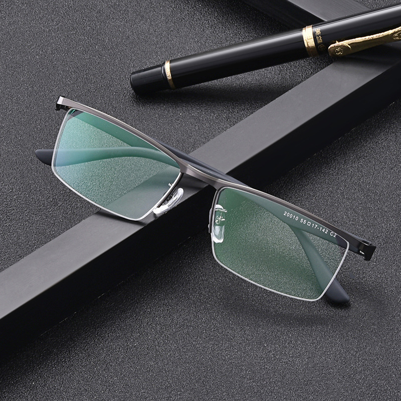 HALF-FRAME METAL ELASTIC BLUE LIGHT BLOCKING READING GLASSES