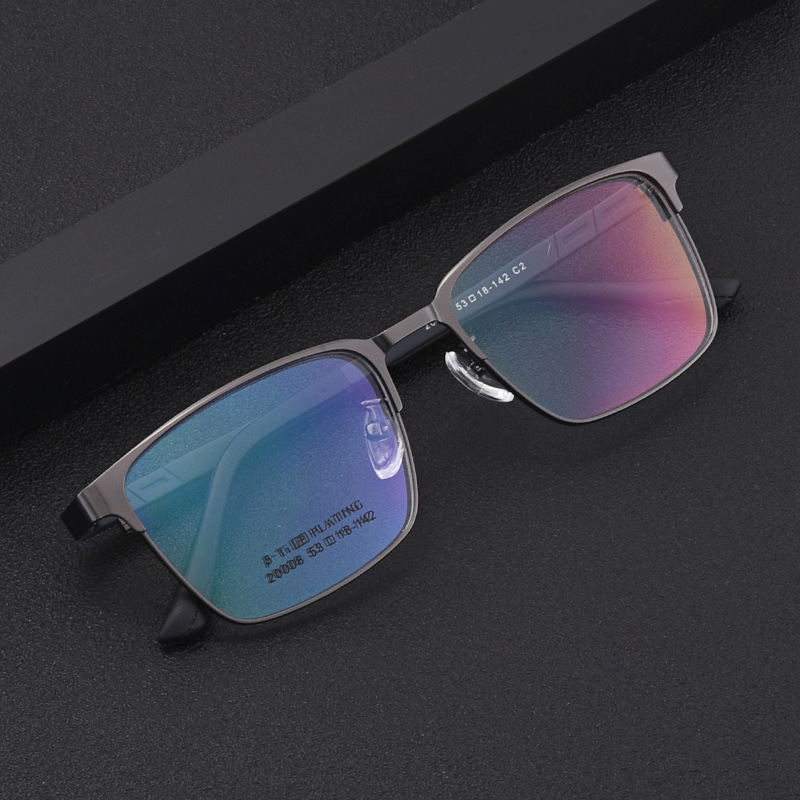 ELASTIC BUSINESS STEEL LEATHER ANTI-BLUE LIGHT READING GLASSES