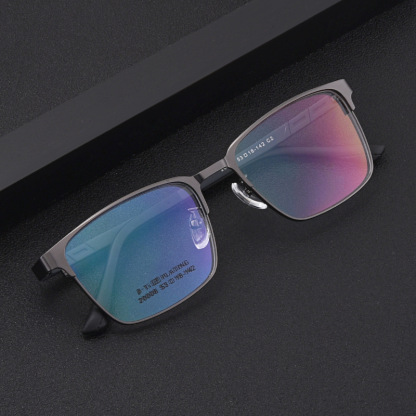 ELASTIC BUSINESS STEEL LEATHER ANTI-BLUE LIGHT READING GLASSES