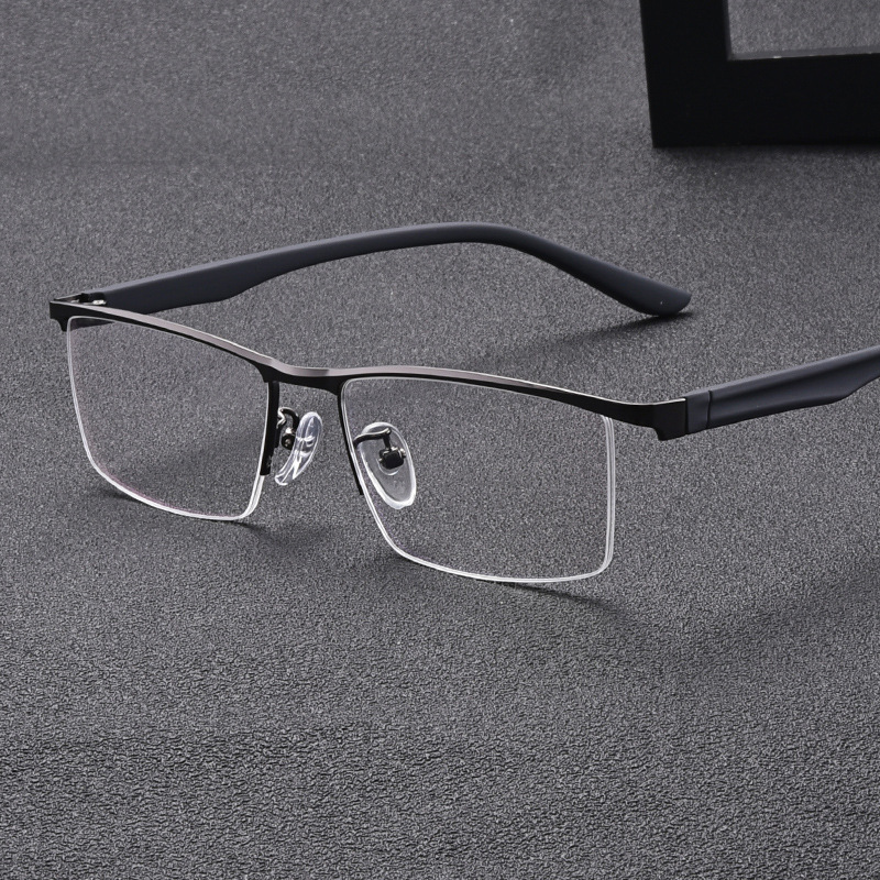 HALF-FRAME METAL ELASTIC BLUE LIGHT BLOCKING READING GLASSES