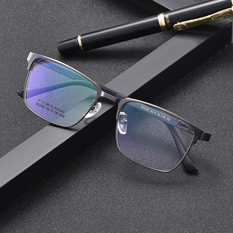 ELASTIC BUSINESS STEEL LEATHER ANTI-BLUE LIGHT READING GLASSES