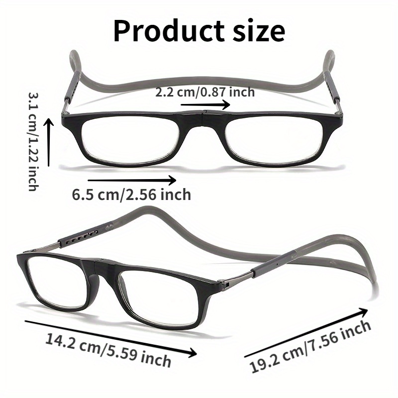 MAGNETIC NECK-HANGING SQUARE READING GLASSES