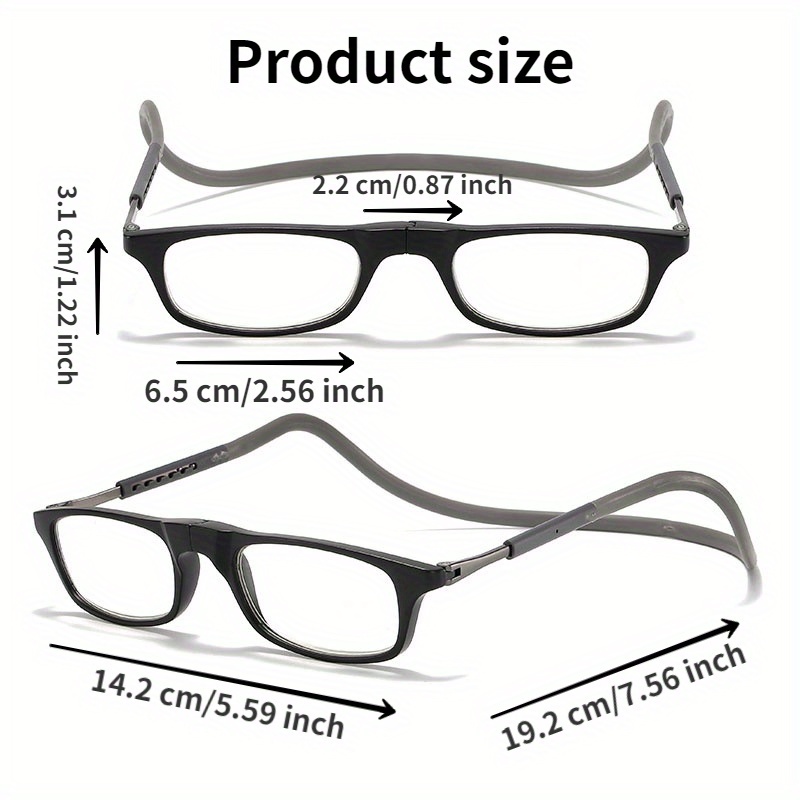 MAGNETIC NECK-HANGING SQUARE READING GLASSES