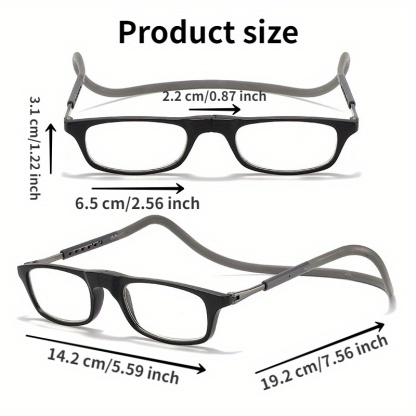 MAGNETIC NECK-HANGING SQUARE READING GLASSES
