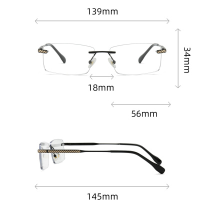 METAL SPRING FRAMELESS BLUE LIGHT BLOCKING READING GLASSES