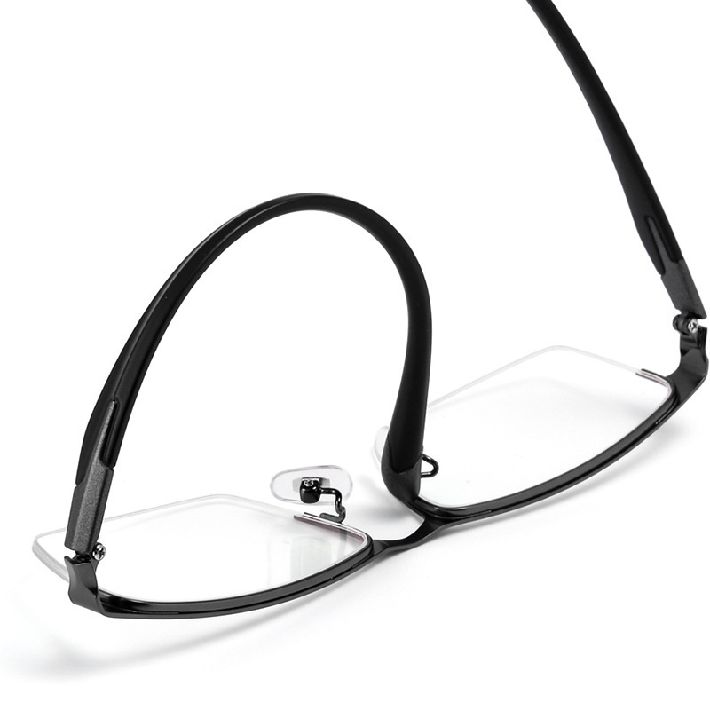 メタル製 超軽量 ハーフフレーム 調光 多焦点メガネ