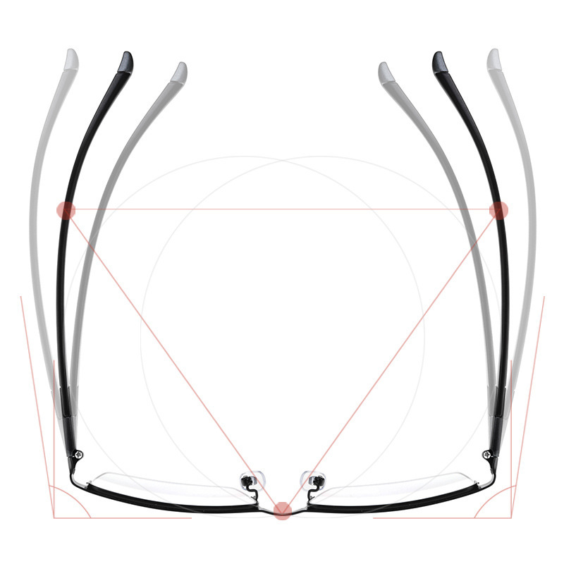 メタル製 超軽量 ハーフフレーム 調光 多焦点メガネ