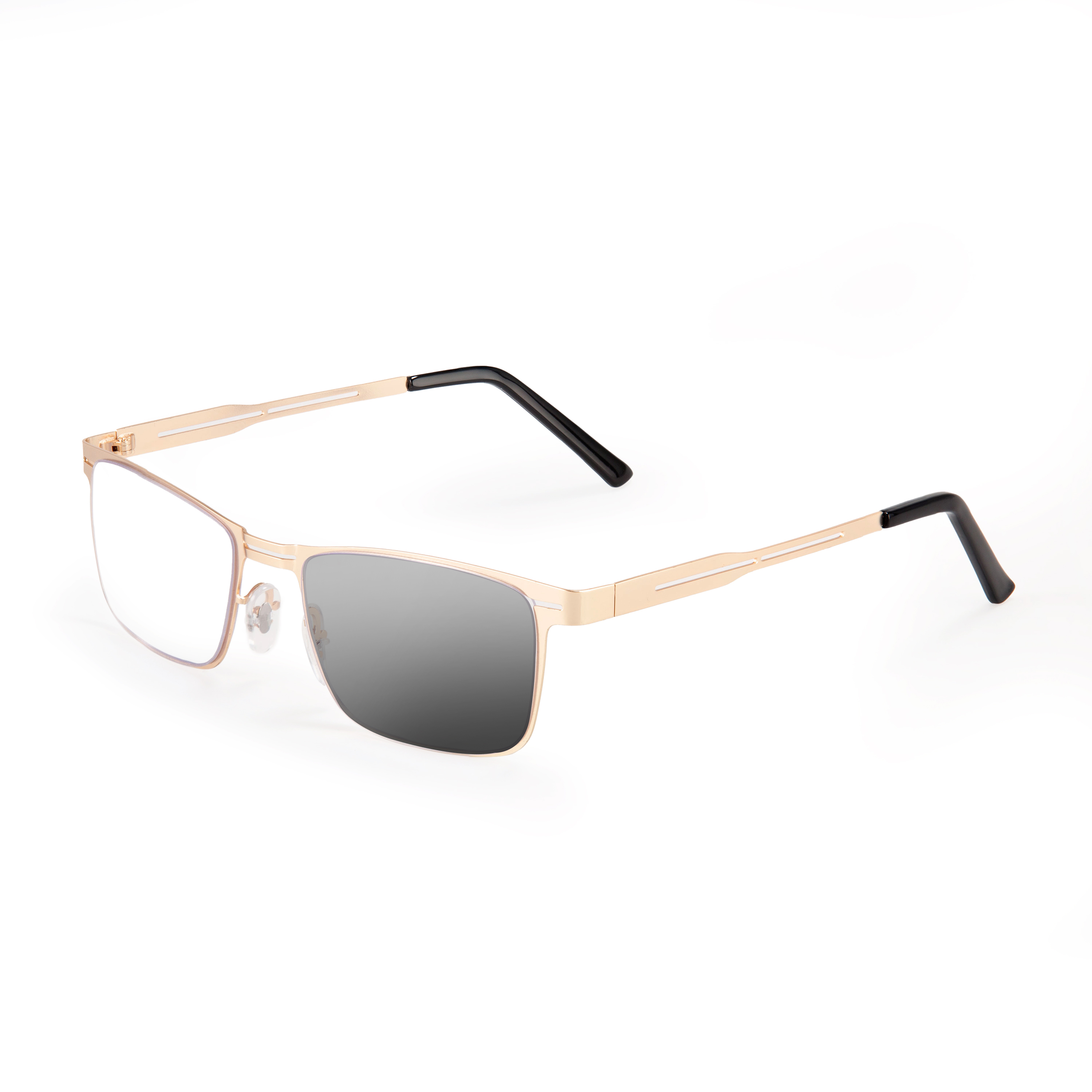 FASHION BUSINESS METAL LARGE FRAME MULTIFOCAL PHOTOCHROMIC GLASSES