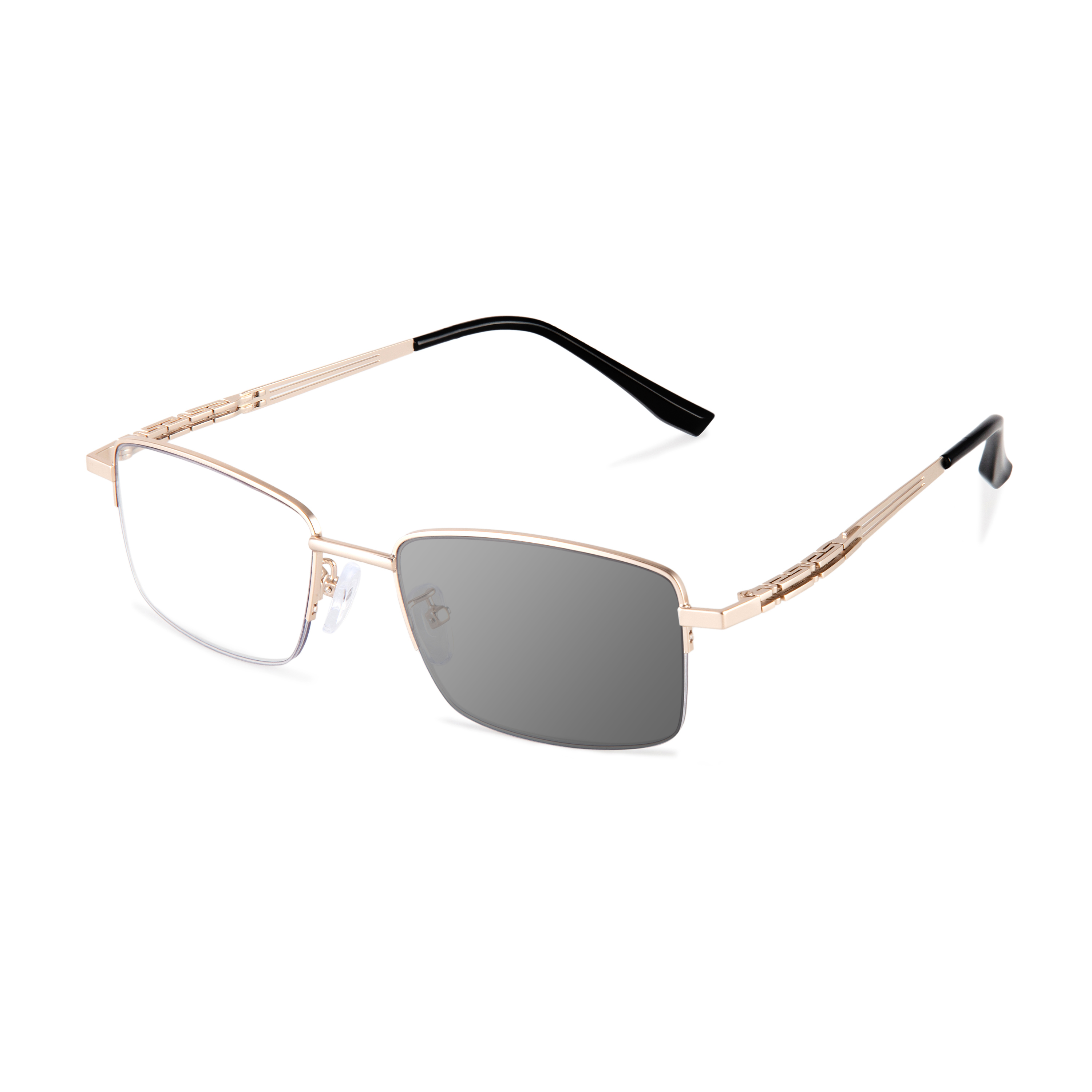 BUSINESS FASHION HALF FRAME SQUARE PHOTOCHROMIC READING GLASSES