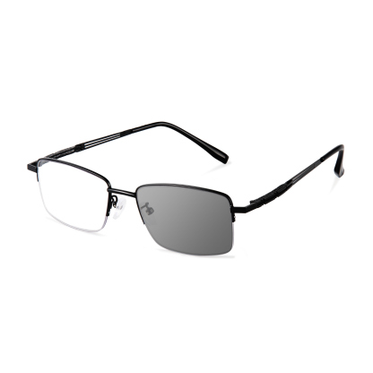 BUSINESS FASHION HALF FRAME SQUARE PHOTOCHROMIC READING GLASSES