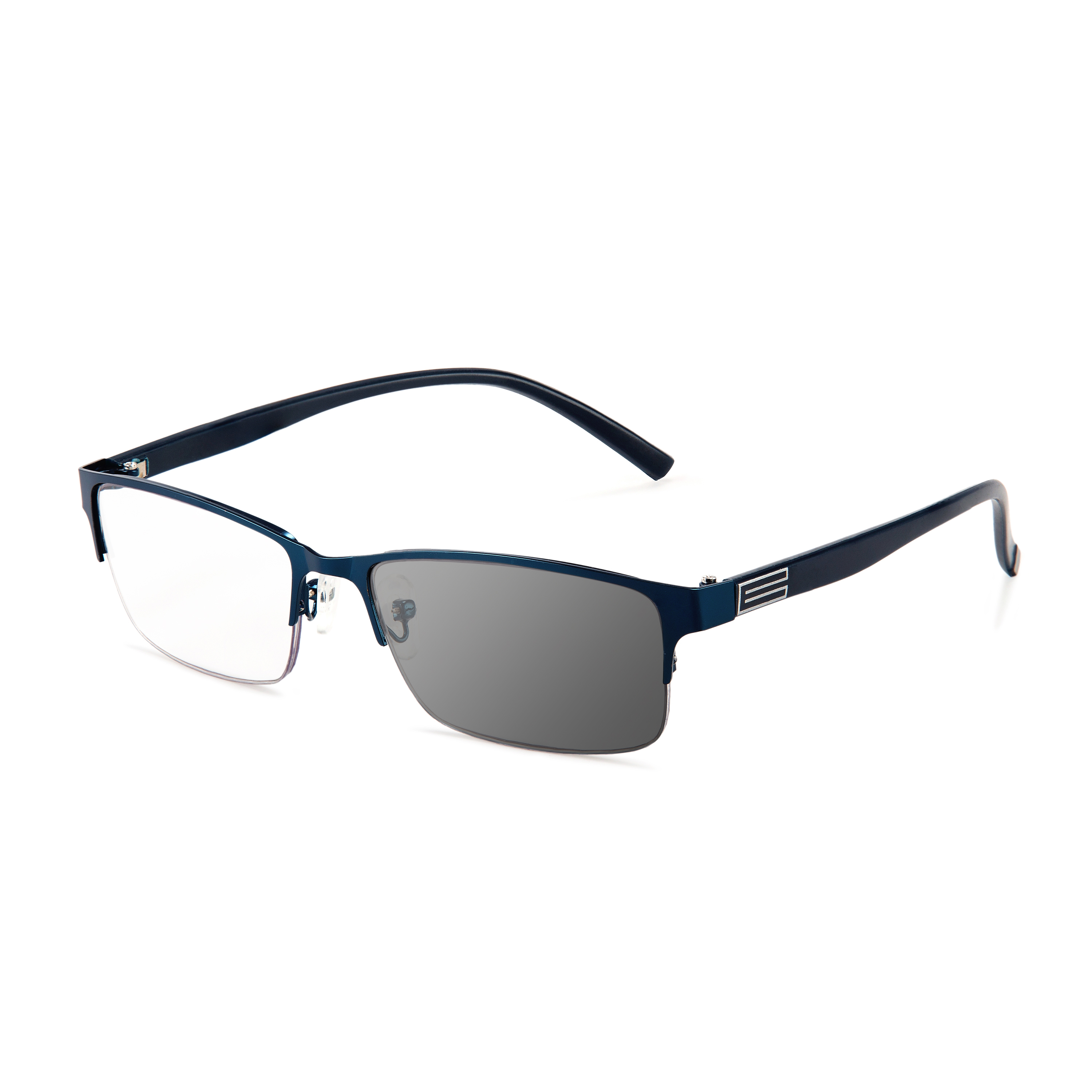 BUSINESS SIMPLE HALF FRAME INTELLIGENT COLOR CHANGING MULTI-FOCAL READING GLASSES