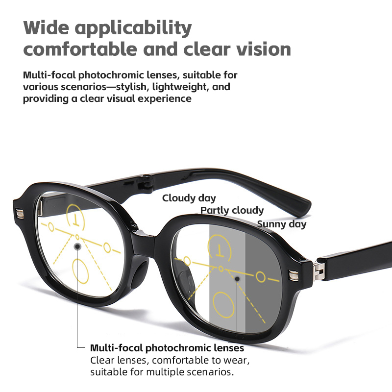CASUAL PORTABLE FOLDABLE PHOTOCHROMIC READING GLASSES