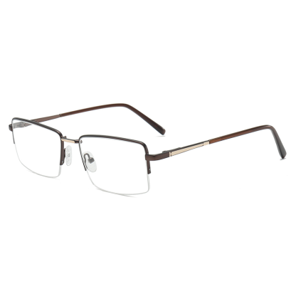 SIMPLE SQUARE FRAME METAL ANTI-BLUE LIGHT READING GLASSES