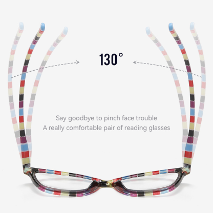 FASHIONABLE RAINBOW STRIPES ULTRA-LIGHT COLOR CHANGING READING GLASSES