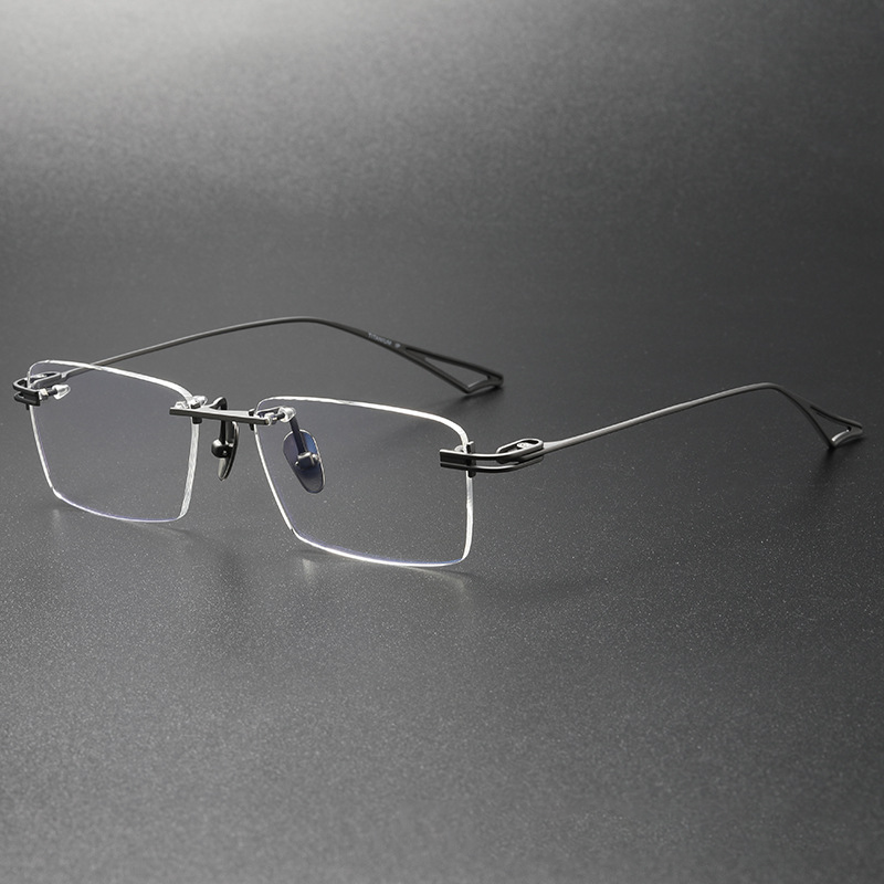 Everett Titanium Rimless Square Eyeglasses