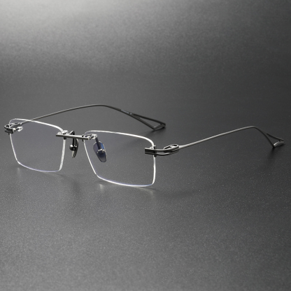 Everett Titanium Rimless Square Eyeglasses
