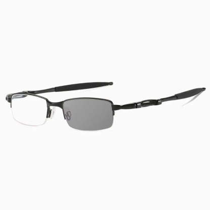 SPRING-LOADED SEMI-RIMLESS PHOTOCHROMIC MULTIFOCAL READING GLASSES