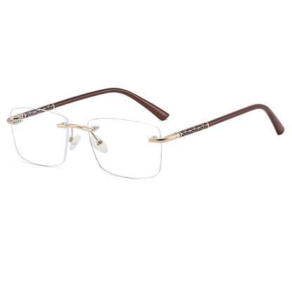 CUT EDGE FRAMELESS BUSINESS ANTI-BLUE LIGHT READING GLASSES