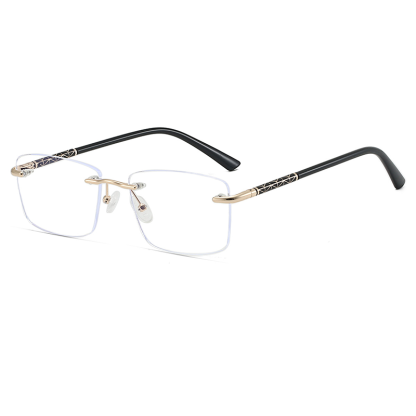 CUT EDGE FRAMELESS BUSINESS ANTI-BLUE LIGHT READING GLASSES