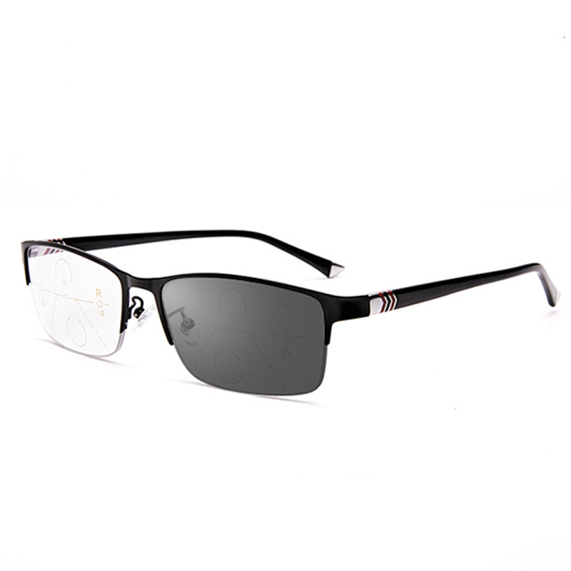 FASHION BUSINESS HALF FRAME ALUMINUM MULTI-FOCAL READING GLASSES