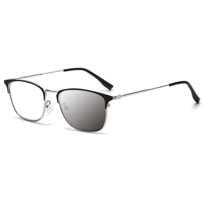 MEN'S HD METAL HALF-FRAME PHOTOCHROMIC ANTI-BLUE LIGHT GLASSES