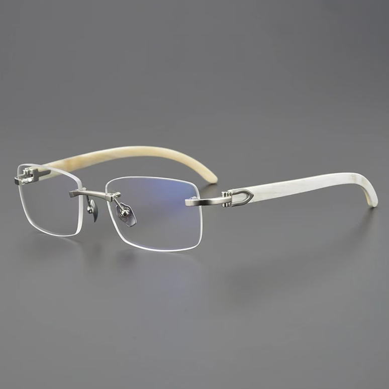 FRAMELESS HORN BUSINESS ANTI-BLUE LIGHT READING GLASSES