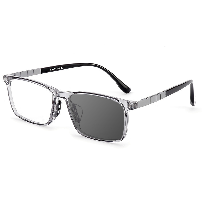 SQUARE ULTRA-LIGHT PURE TITANIUM COLOR-CHANGING MULTI-FOCAL READING GLASSES