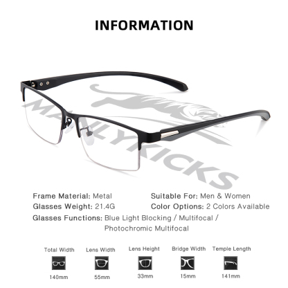TITANIUM MULTI-FOCUS READING GLASSES PHOTOCHROMIC PROGRESSIVE DOUBLE LIGHT ANTI-BLUE LIGHT