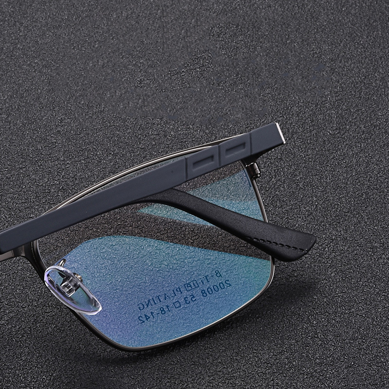 ELASTIC BUSINESS STEEL LEATHER ANTI-BLUE LIGHT READING GLASSES