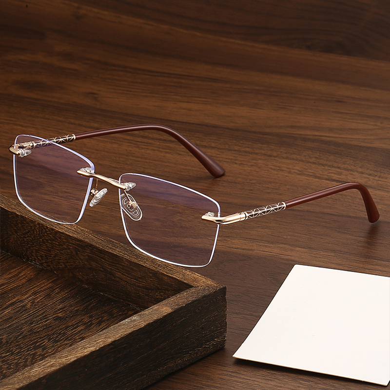 CUT EDGE FRAMELESS BUSINESS ANTI-BLUE LIGHT READING GLASSES