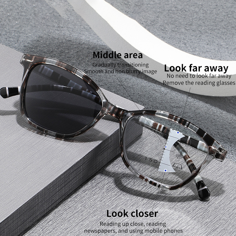 FASHIONABLE RAINBOW STRIPES ULTRA-LIGHT COLOR CHANGING READING GLASSES