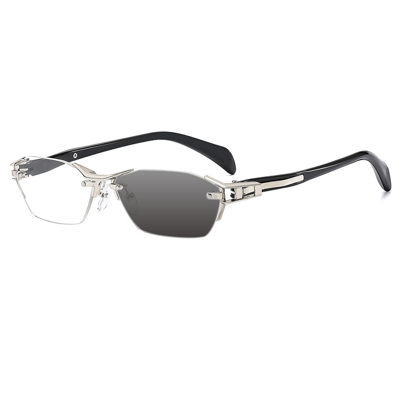 RETRO FRAMELESS METAL COLOR CHANGING READING GLASSES