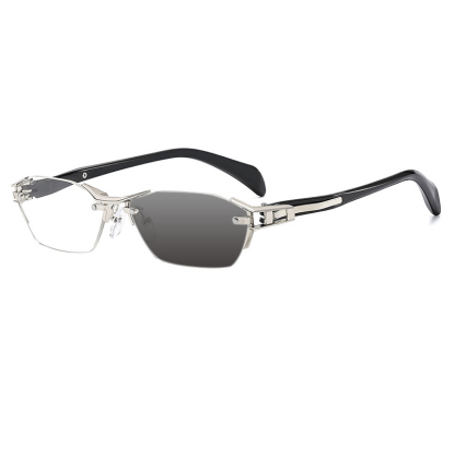 RETRO FRAMELESS METAL COLOR CHANGING READING GLASSES