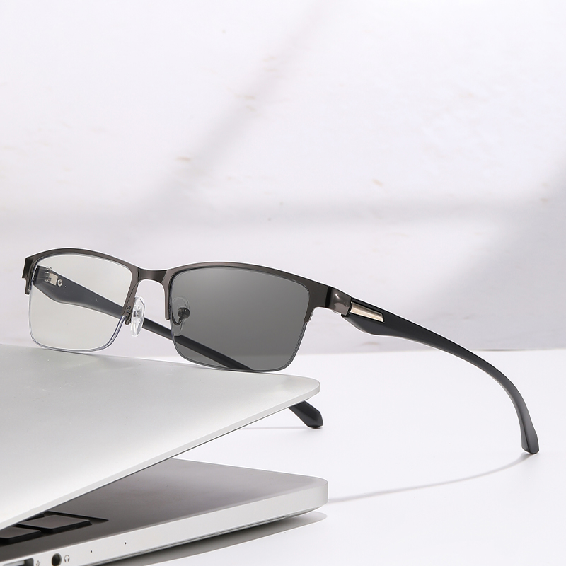 BUSINESS CLASSIC HALF-FRAME SMART COLOR-CHANGING MULTIFOCAL READING GLASSES