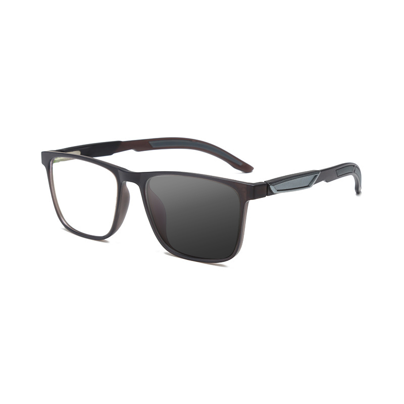 SIMPLE SQUARE LARGE FRAME SPORTS COLOR CHANGING MULTI-FOCAL READING GLASSES