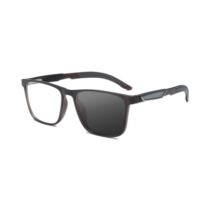 SIMPLE SQUARE LARGE FRAME SPORTS COLOR CHANGING MULTI-FOCAL READING GLASSES