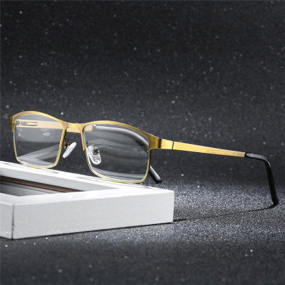 MEN'S STYLISH METAL SQUARE FRAME GLASSES