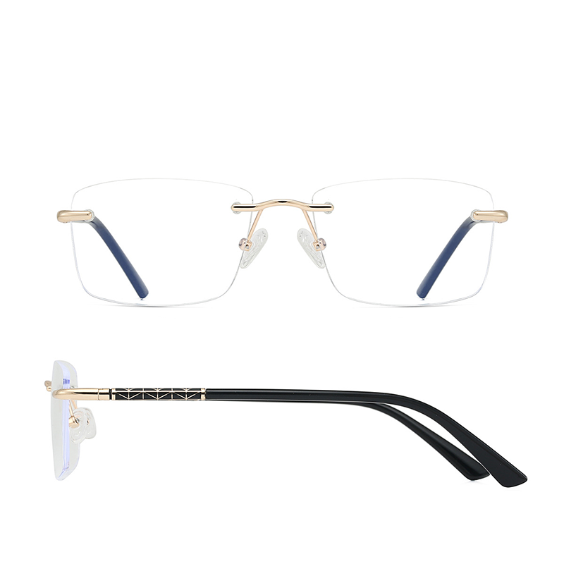 CUT EDGE FRAMELESS BUSINESS ANTI-BLUE LIGHT READING GLASSES