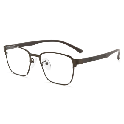 BUSINESS FULL FRAME SQUARE METAL ANTI-BLUE LIGHT READING GLASSES