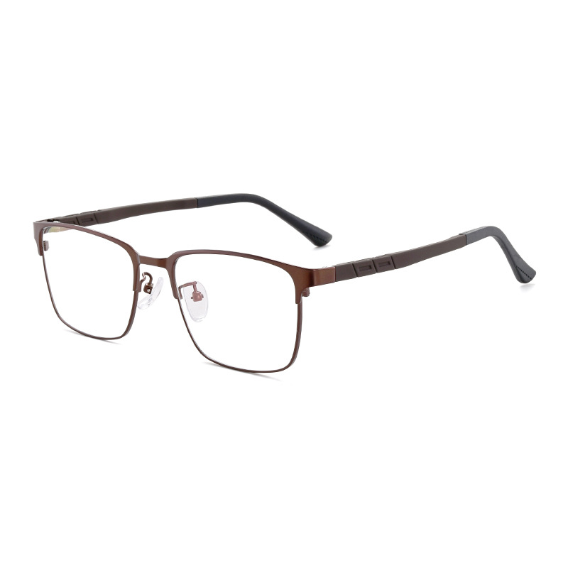 ELASTIC BUSINESS STEEL LEATHER ANTI-BLUE LIGHT READING GLASSES