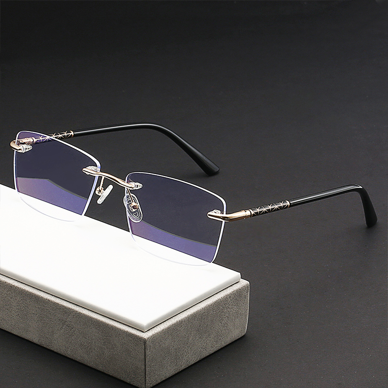 CUT EDGE FRAMELESS BUSINESS ANTI-BLUE LIGHT READING GLASSES