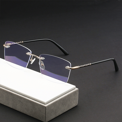 CUT EDGE FRAMELESS BUSINESS ANTI-BLUE LIGHT READING GLASSES