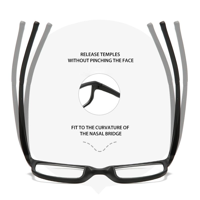 SPORTS SQUARE FRAME ULTRA-LIGHT BLUE LIGHT BLOCKING READING GLASSES