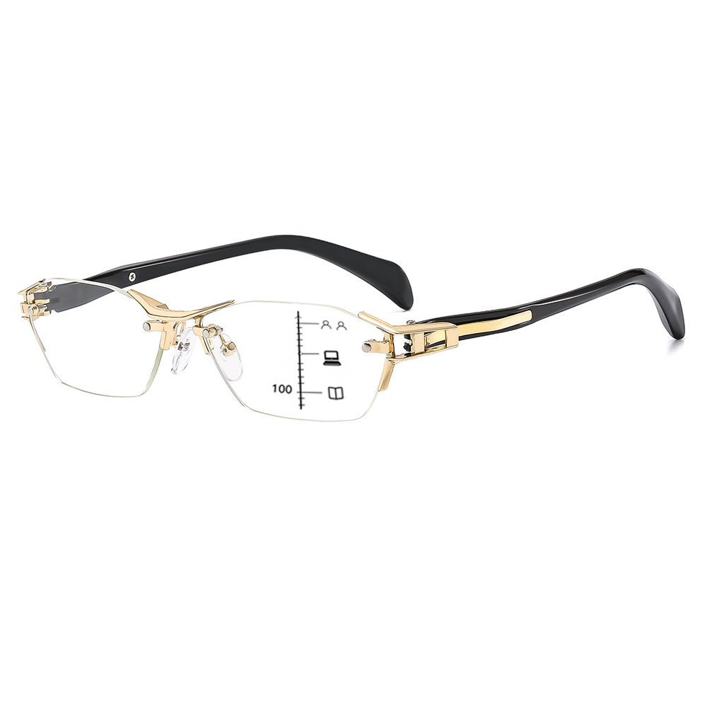 RETRO FRAMELESS METAL COLOR CHANGING READING GLASSES